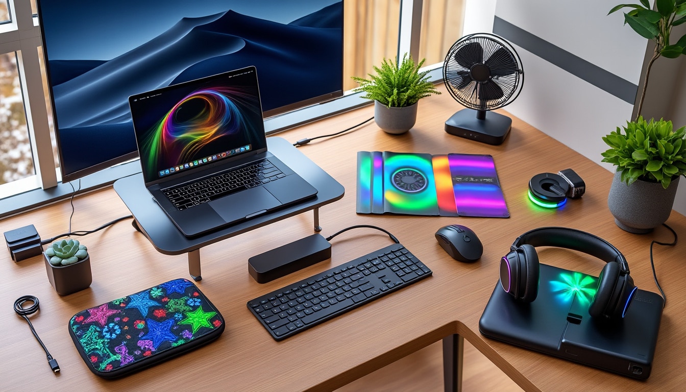 découvrez notre sélection d'accessoires pour ordinateur portable, alliant l'essentiel aux gadgets superflus pour optimiser votre expérience informatique au quotidien.