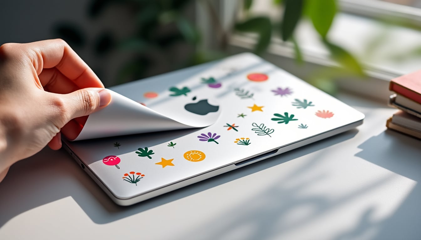personnalisez votre ordinateur portable avec des stickers faciles à poser et à retirer, pour donner du style à votre coque sans l’abîmer.